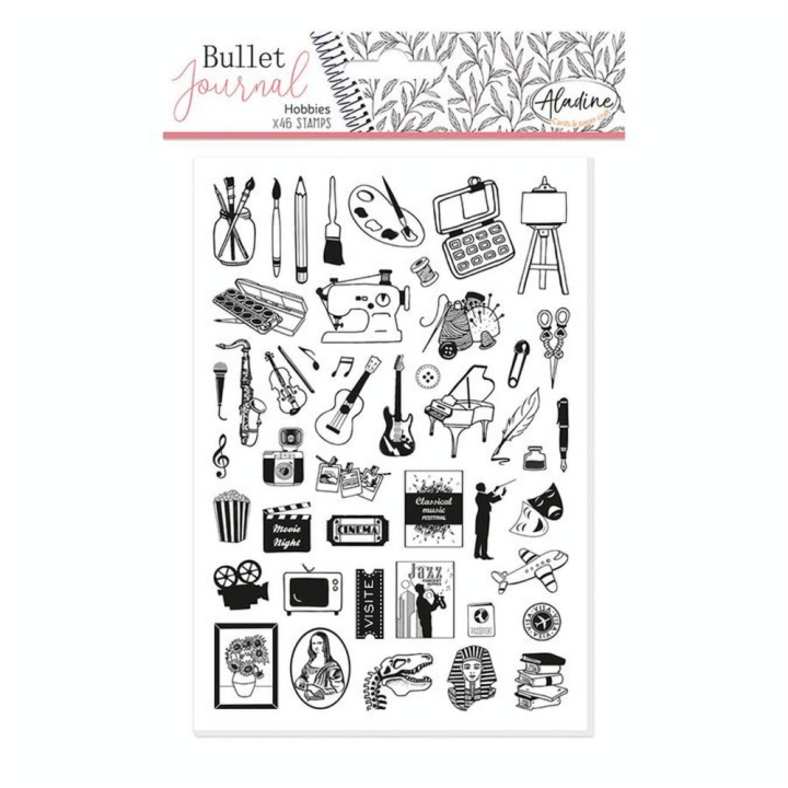 Tampon Stampo Bullet journal Hobbies 46 pcs - Aladine - Rougier et Plé