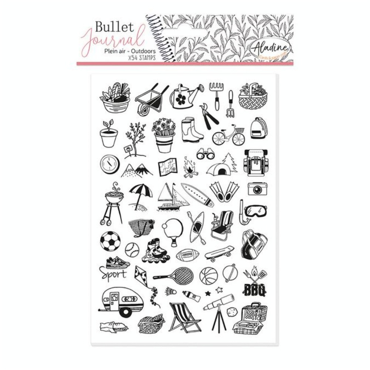 Tampon Stampo Bullet journal Plein air 54 pcs - Aladine - Rougier et Plé
