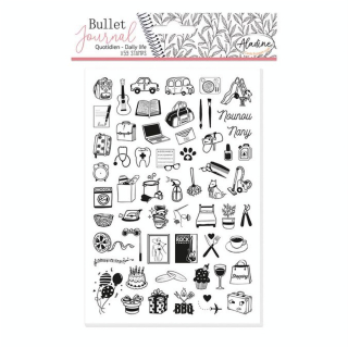 Tampon Stampo Bullet journal Quotidien 59 pcs - Aladine - Rougier et Plé
