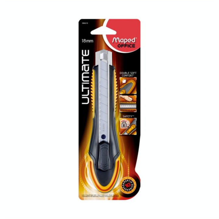 Cutter Ultimate droitier lame 18 mm bi-matière - Maped - Rougier et Plé