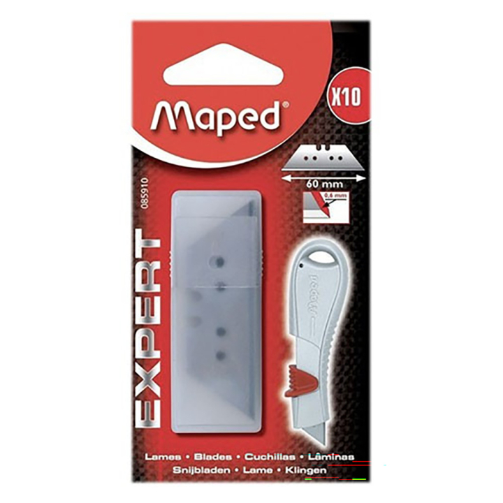 Lames 61 mm pour Cutter Expert à lame trapézoïdale 10 pcs - Maped - Rougier et Plé