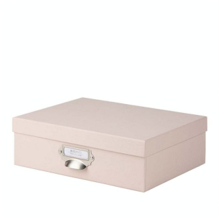 Boîte à couvercle Porte-étiquette S.O.H.O 33,7 x 25,5 x 10,5 cm Rose poudré - Rössler - Rougier et Plé
