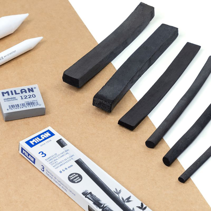 Fusain naturel ø 3-5 mm 25 pcs - MILAN - Rougier et Plé