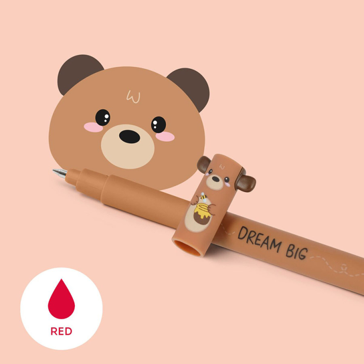 Stylo Gel Effaçable Teddy Bear Encre Rouge - Legami - Rougier et Plé