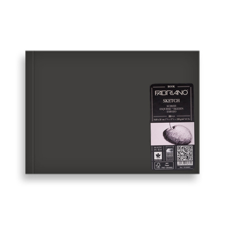 Carnet de croquis cousu 110 g/m² Grain naturel Paysage - Fabriano - Rougier et Plé