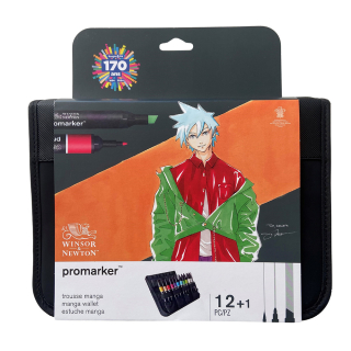 Trousse Manga Marqueurs Promarker 13 pcs 170 ans - Winsor & Newton - Rougier et Plé