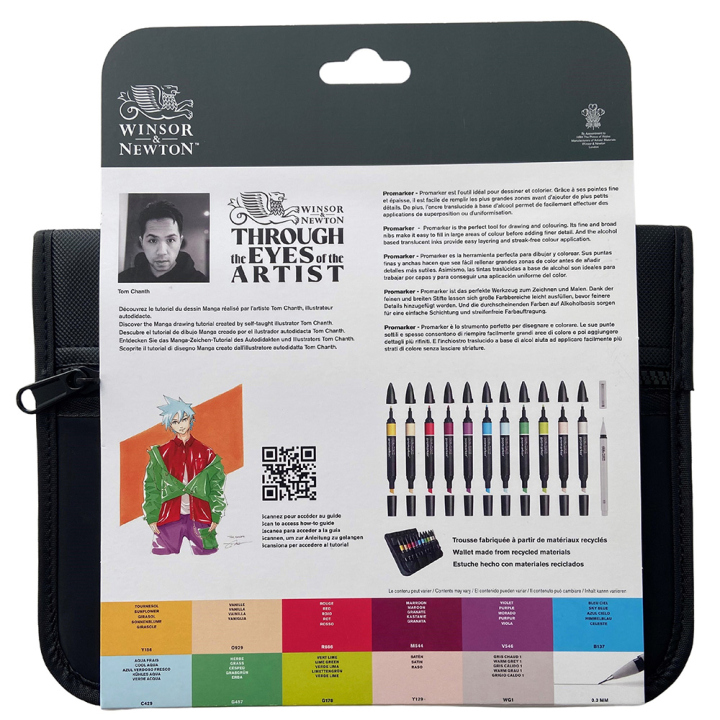 Trousse Manga Marqueurs Promarker 13 pcs 170 ans - Winsor & Newton - Rougier et Plé
