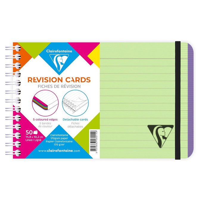Carnet de fiches de révision Linicolor 14,8 x 10,5 cm Ligné - Clairefontaine - Rougier et Plé