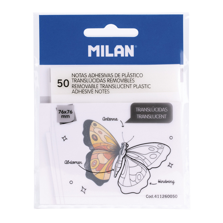 Notes adhésives Translucides 50 pcs 76 x 76 mm - MILAN - Rougier et Plé