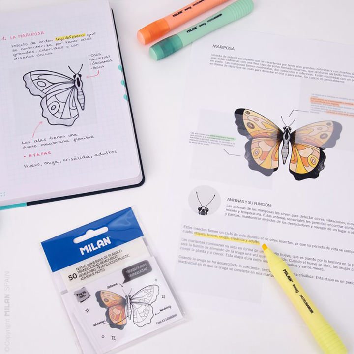 Notes adhésives Translucides 50 pcs 76 x 76 mm - MILAN - Rougier et Plé
