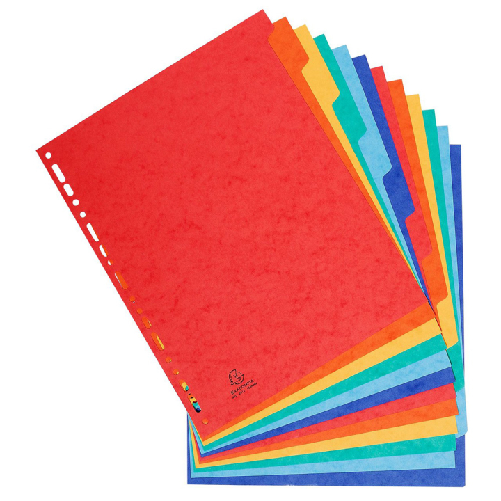 Intercalaires Carte lustrée XXL 12 onglets - Exacompta - Rougier et Plé