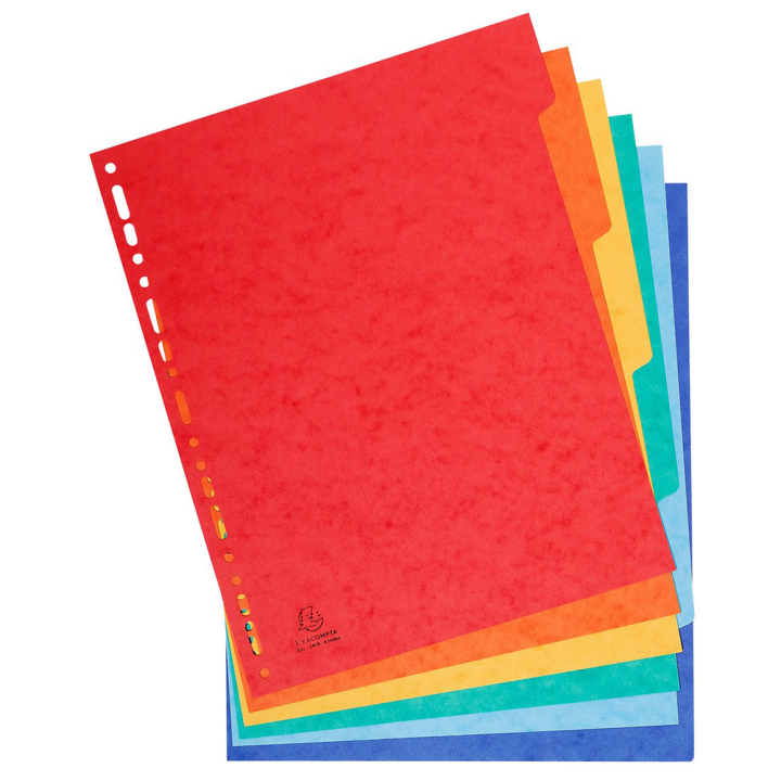 Intercalaires Carte lustrée XXL 6 onglets - Exacompta - Rougier et Plé