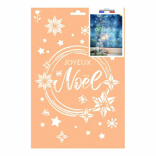 Pochoir A4 Joyeux Noël Flocons - Graine Créative - Rougier et Plé