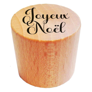 Tampon bois rond Joyeux Noël - Aladine - Rougier et Plé