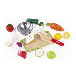 Dinette en bois Maxi set fruits et légumes à découper - Janod - Rougier et Plé