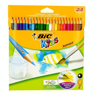 Crayons de couleur Kids Aquacouleur 24 pcs - Bic - Rougier et Plé