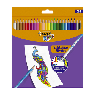 Crayons de couleur Kids Evolution Illusion 24 pcs - Bic - Rougier et Plé