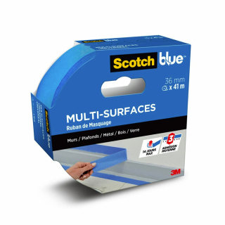 Ruban adhésif de masquage ScotchBlue Multi-surfaces 36 mm x 41 m - 3M - Rougier et Plé