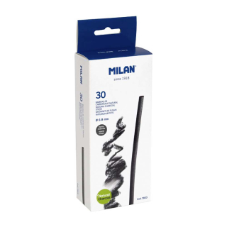 Bâtonnets de fusain naturel cylindrique Ø 6-8 mm - 30 pcs - MILAN - Rougier et Plé