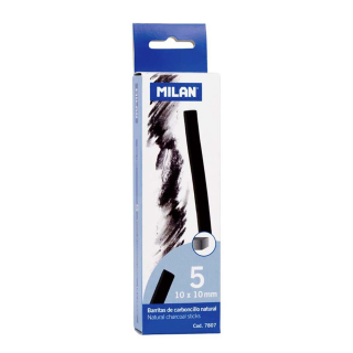 Bâtonnets de fusain naturel carré 10 x 10 mm - 5 pcs - MILAN - Rougier et Plé