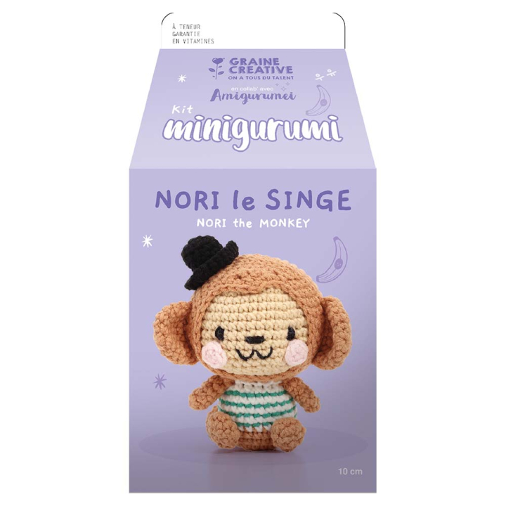 Kit Minigurumi Nori le singe 10 cm - Graine Créative - Rougier et Plé