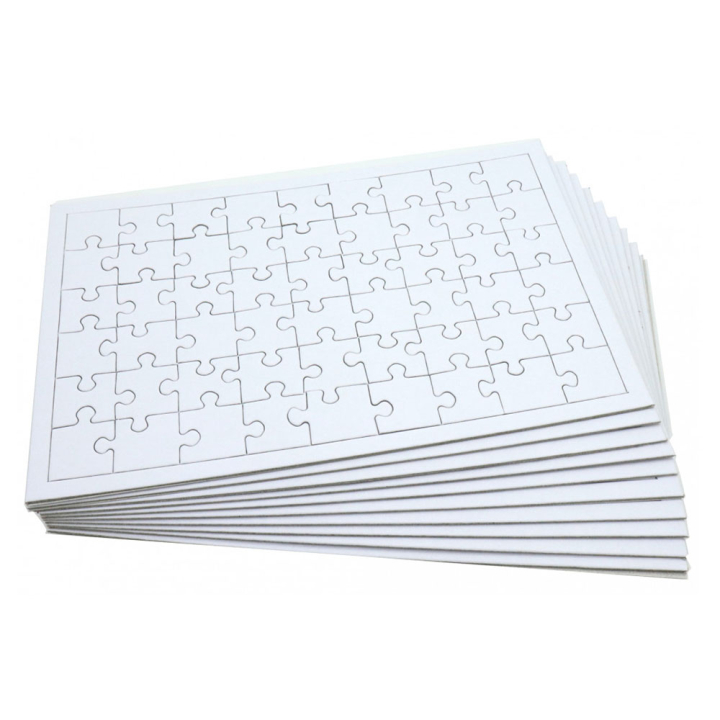 Puzzle vierge à décorer 54 pcs x 10 - Graine Créative - Rougier et Plé