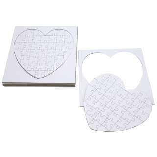 Puzzle vierge cœur à décorer 40 pcs x 10 - Graine Créative - Rougier et Plé