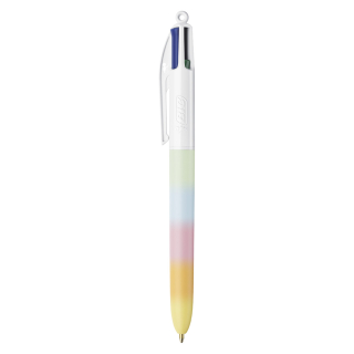 Stylo bille 4 couleurs Corps arc-en-ciel pastel - Bic - Rougier et Plé