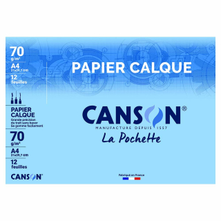 Papier calque 70 g/m² A4 Pochette de 12 feuilles - Canson - Rougier et Plé
