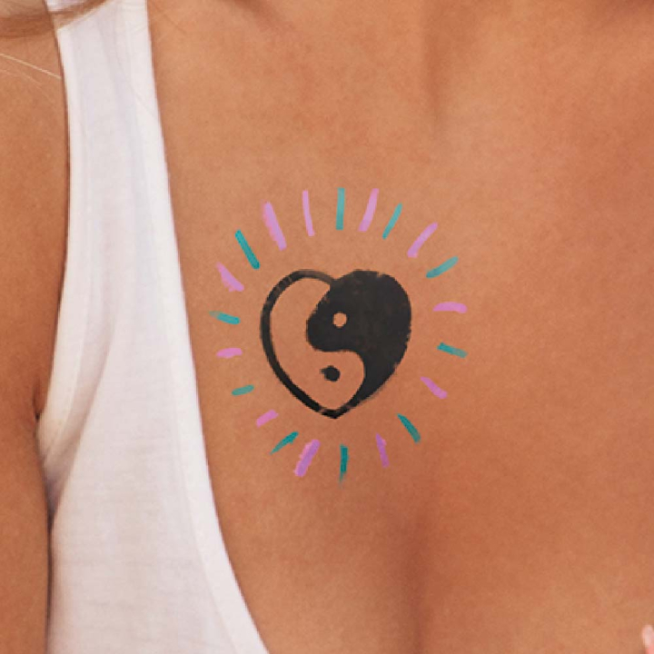Petite pierre à tatouage Cœur yin-yang - Ladot - Rougier et Plé