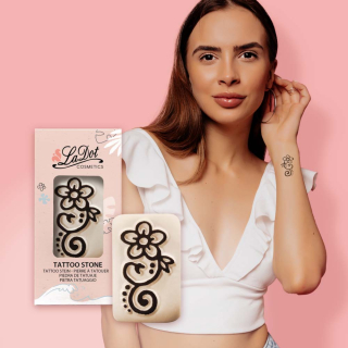 Moyenne pierre à tatouage Fleur boucle - Ladot - Rougier et Plé