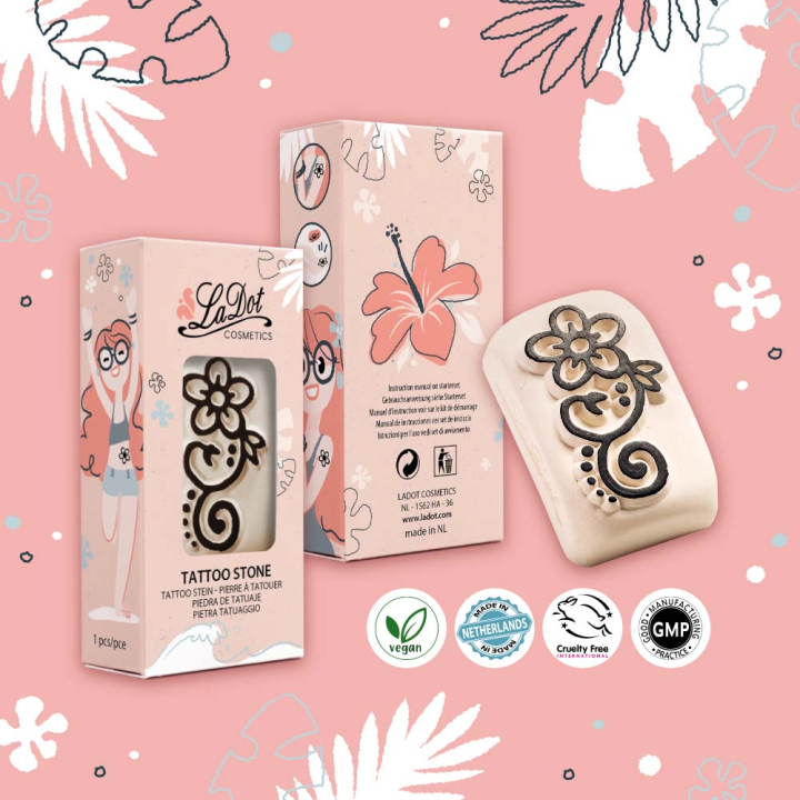 Moyenne pierre à tatouage Fleur boucle - Ladot - Rougier et Plé