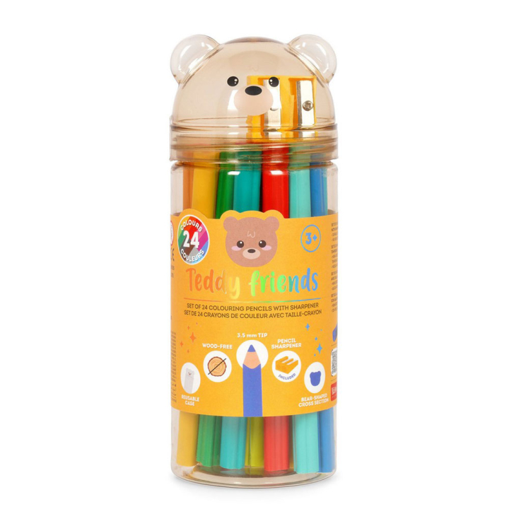 Boîte de 24 crayons de couleurs Ours - Legami - Rougier et Plé