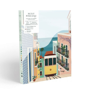 Peinture par numéro Petit pinceau Lisbon Tram - La petite épicerie - Rougier et Plé