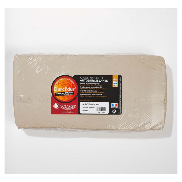 Argile naturelle autodurcissante 10 kg Blanche Durci'dur - Solargil - Rougier et Plé