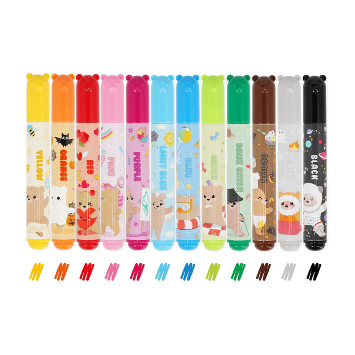 Feutres Teddy Friends 12 couleurs - Legami - Rougier et Plé