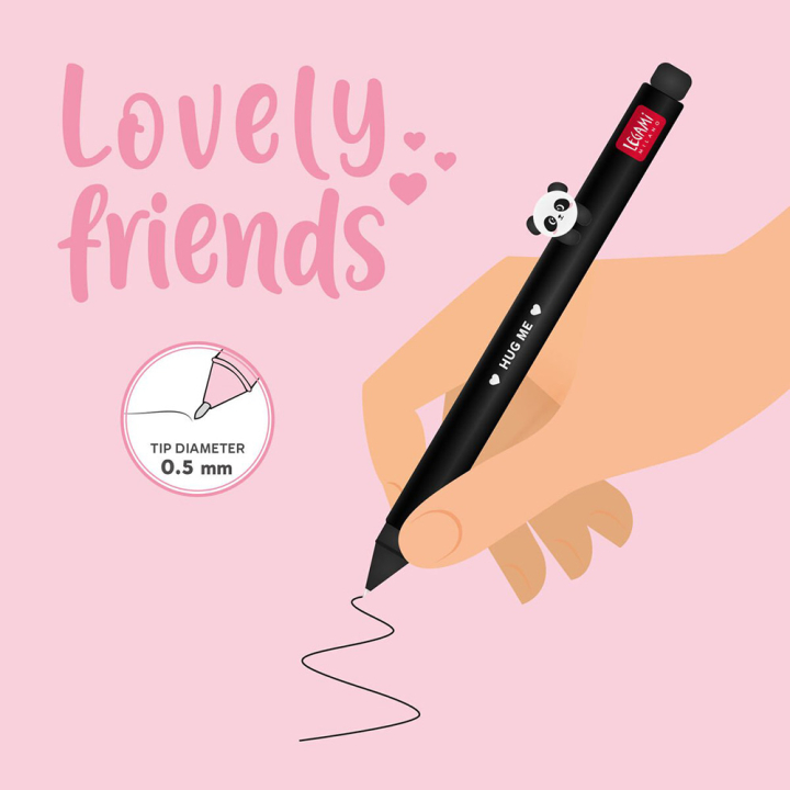 Stylo à Encre Gel Noire Panda - Legami - Rougier et Plé