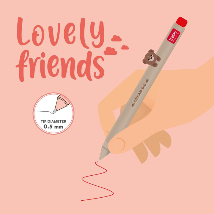 Stylo à Encre Gel Rouge Teddy Bear - Legami - Rougier et Plé