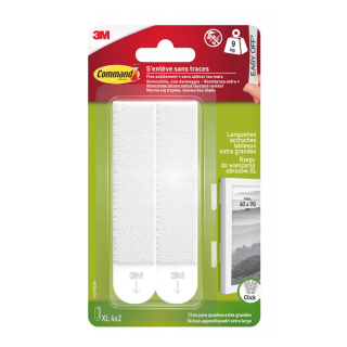 Accroches Tableaux adhésives XL 9kg 4 x 2 pcs Blanc - 3M - Rougier et Plé