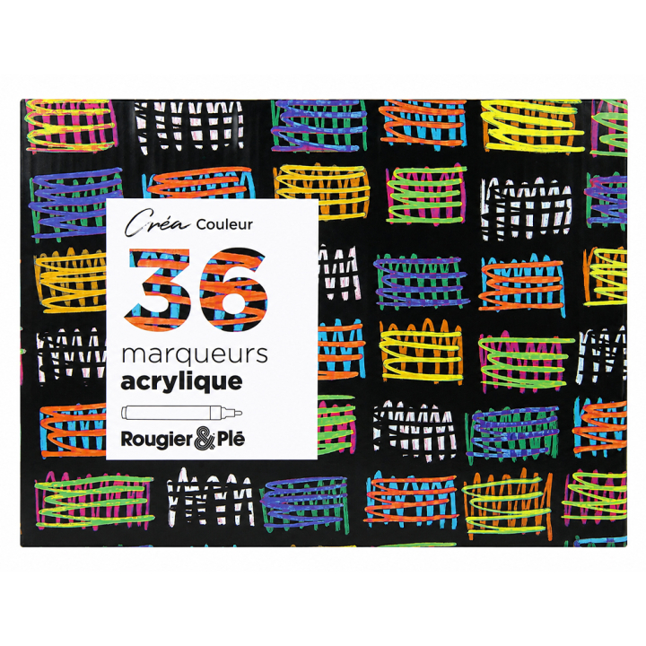 Marqueurs acryliques Créa boîte 36 pcs - Rougier&Plé - Rougier et Plé