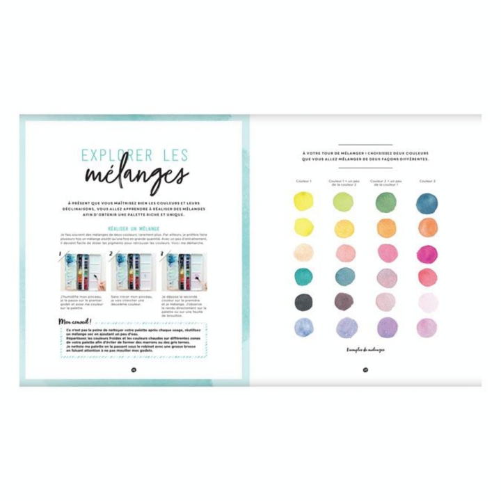 Livre Fleurs à l'aquarelle Une initiation - Mango - Rougier et Plé