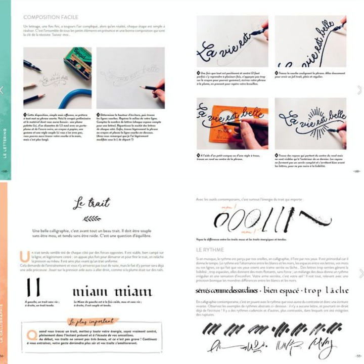 Livre Calligraphie et lettering faciles - Mango - Rougier et Plé