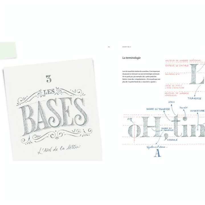 Livre Les secrets du lettrage Le dessin de lettres, de la première esquisse à la touche finale - Eyrolles - Rougier et Plé