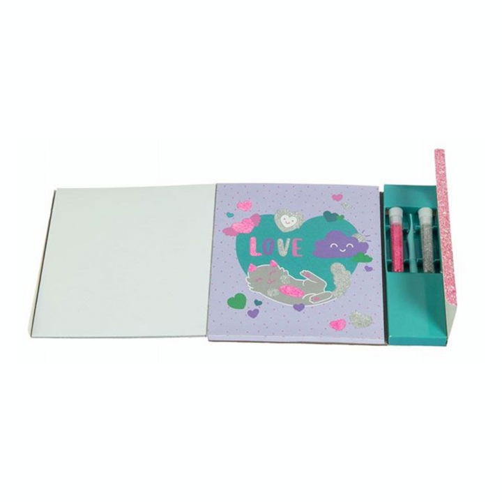 Livre coffret Cartes à pailleter et colorier : Animaux Kawaii - Fleurus - Rougier et Plé