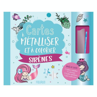 Livre coffret Cartes à pailleter et colorier : Sirènes - Fleurus - Rougier et Plé