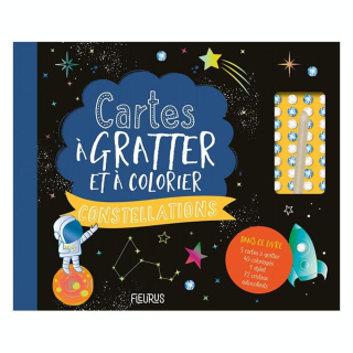 Livre coffret Cartes à pailleter et colorier : Constellations - Fleurus - Rougier et Plé