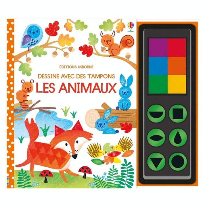 Livre Les animaux Dessine avec des tampons - Usborne - Rougier et Plé