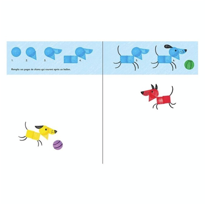 Livre Les animaux Dessine avec des tampons - Usborne - Rougier et Plé
