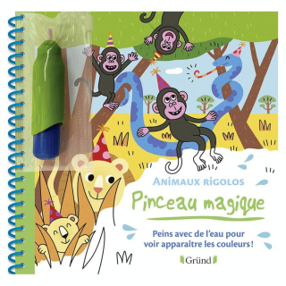 Livre de Coloriage Pinceau magique Animaux rigolos - Gründ - Rougier et Plé