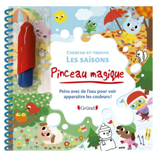Livre de Coloriage Pinceau magique Cherche-et-trouve Les saisons - Gründ - Rougier et Plé